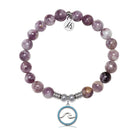 Serenity Wave Charm with Lepidolite Quartz Gemstone Bracelet