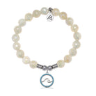 Serenity Wave Charm with Moonstone Gemstone Bracelet