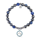 Serenity Wave Charm with Silver Dipped Sky Blue Agate Gemstone Bracelet