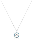 Serenity Wave Sterling Silver Charm Necklace