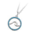 Serenity Wave Sterling Silver Charm Necklace