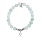 Shine Like a Diamond Charm with Blue Aquamarine Jade Gemstone Bracelet