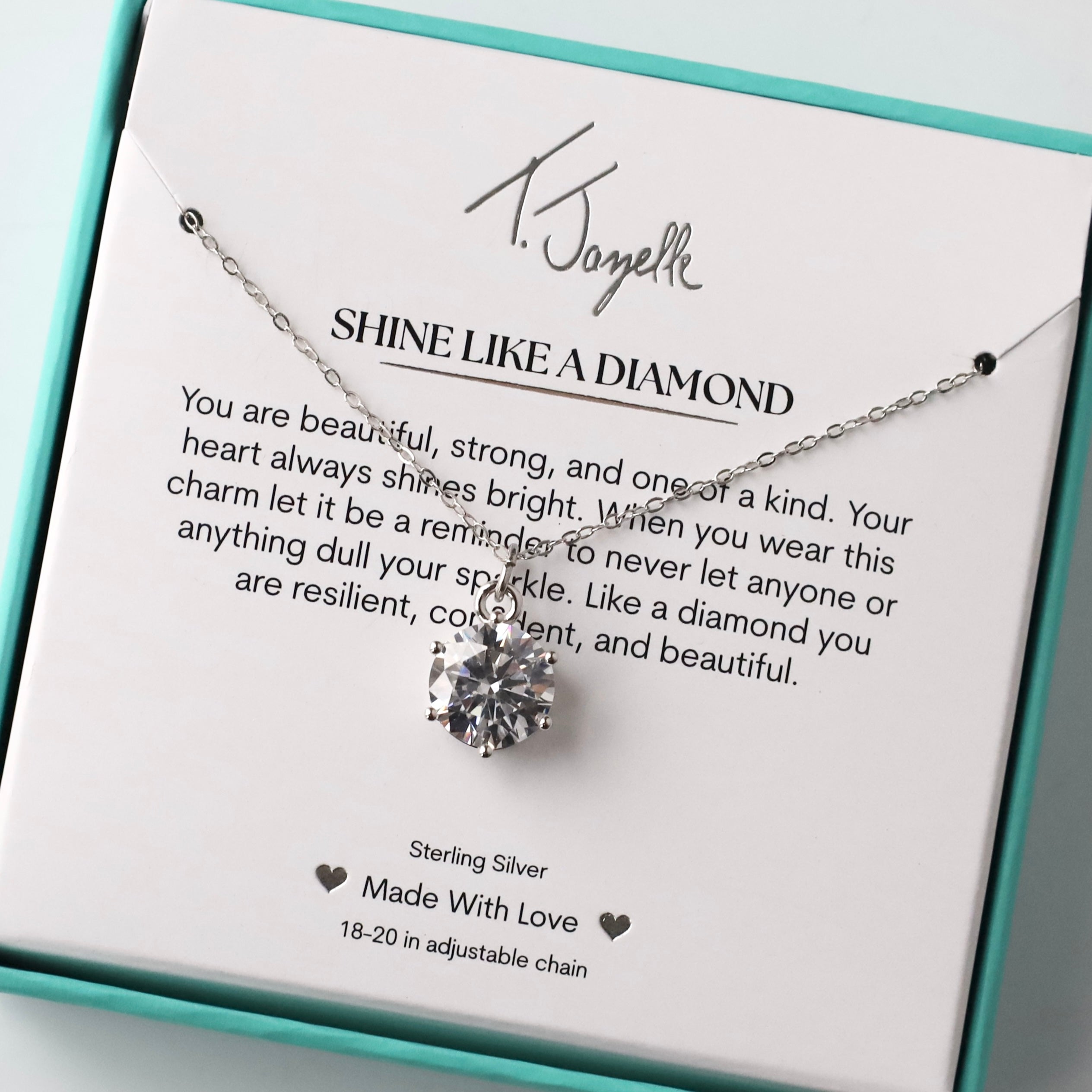 Shine Like A Diamond Sterling Silver Charm Necklace