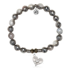 Silver Dipped White Moonstone Gemstone Bracelet with Angel Love Sterling Silver Charm