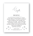 Silver Dipped White Moonstone Gemstone Bracelet with Believe in Yourself Sterling Silver Charm