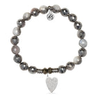 Silver Dipped White Moonstone Gemstone Bracelet with You Are Loved Sterling Silver Charm