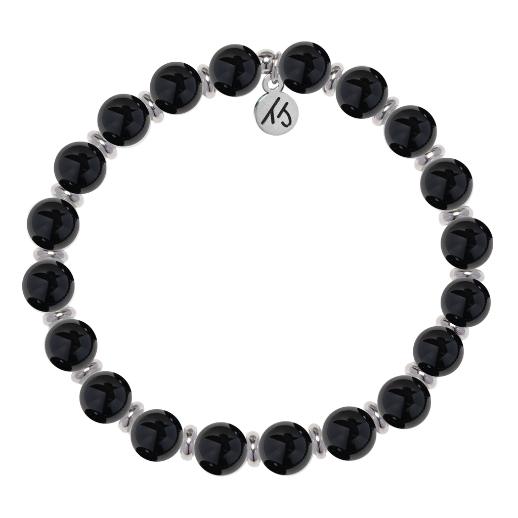 Silver Empowered Elegance Collection- Onyx Gemstone Bracelet