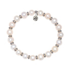 Silver Empowered Elegance Collection- Pearl Gemstone Bracelet