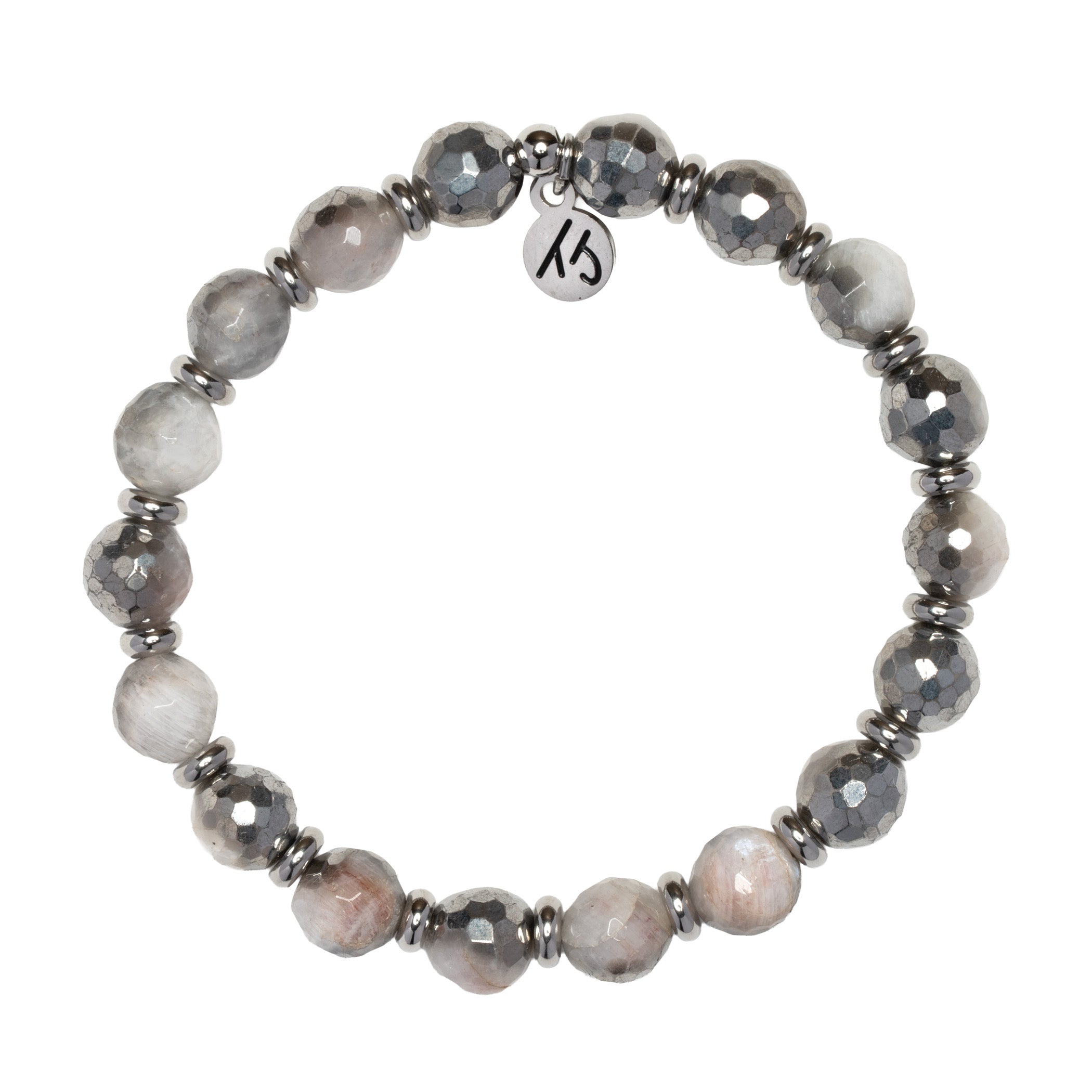 Silver Empowered Elegance Collection- Silver Dipped Moonstone Gemstone Bracelet