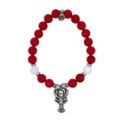 Silver Limited Edition Lobster Charm with Red Jade Gemstone Bracelet
