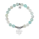 Sister Charm with Aqua Agate Gemstone Bracelet