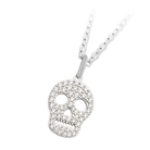 Skull CZ Sterling Silver Charm Necklace