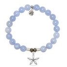 Sky Blue Jade Gemstone Bracelet with Renewal Sterling Silver Charm