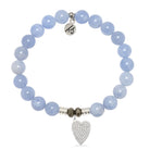 Sky Blue Jade Gemstone Bracelet with You Are Loved Sterling Silver Charm