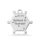 Sky Blue Jade Stone Bracelet with Believe in Yourself Sterling Silver Charm