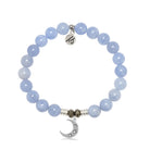 Sky Blue Jade Stone Bracelet with Friendship Stars Sterling Silver Charm