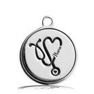 Sky Blue Jade Stone Bracelet with Nurse Sterling Silver Charm