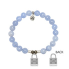 Sky Blue Jade Stone Bracelet with Unbreakable Sterling Silver Charm