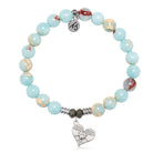 Snakeskin Jasper Gemstone Bracelet with Angel Love Sterling Silver Charm