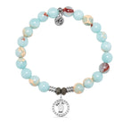 Snakeskin Jasper Gemstone Bracelet with Day by Day Sterling Silver Charm