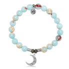 Snakeskin Jasper Gemstone Bracelet with Friendship Stars Sterling Silver Charm