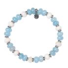 Soulful Collection- Aquamarine with Beige Jade Gemstone Bracelet
