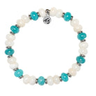Soulful Collection- Beige with Amazonite Jade Gemstone Bracelet