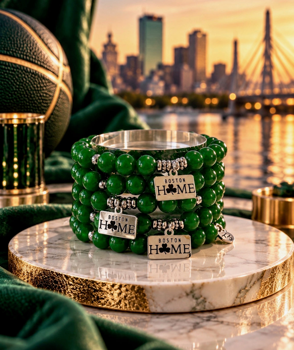 Special Edition Boston Lucky Charm Bracelet with Green Jade