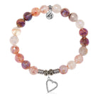 Strawberry Quartz Gemstone Bracelet with Everlasting Love Sterling Silver Charm