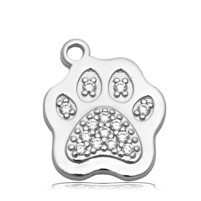 Strawberry Quartz Gemstone Bracelet with Paw CZ Sterling Silver Charm