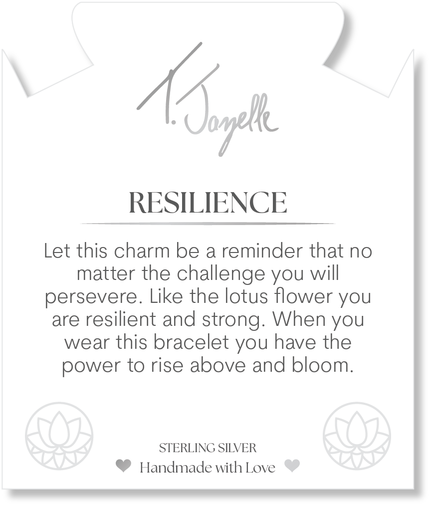 Strawberry Quartz Gemstone Bracelet with Resilience Sterling Silver Charm