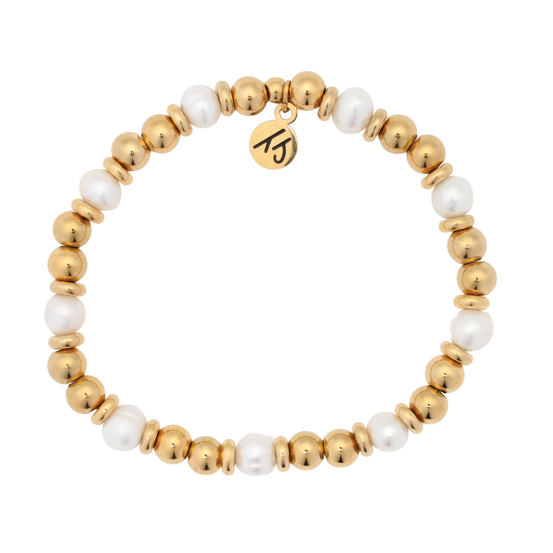 Strength & Grace Collection- Gold with Pearl Bracelet