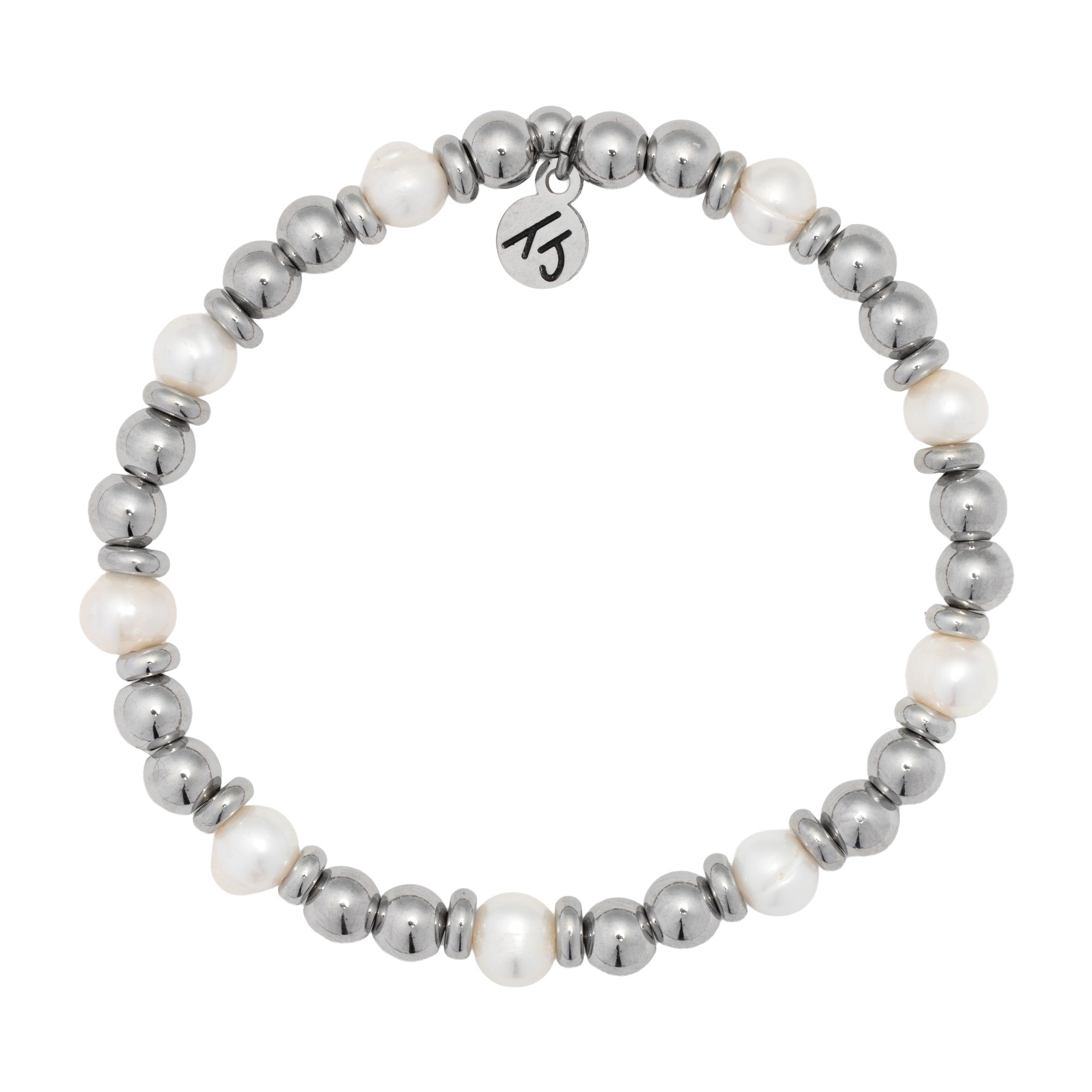 Strength & Grace Collection- Silver with Pearl Bracelet