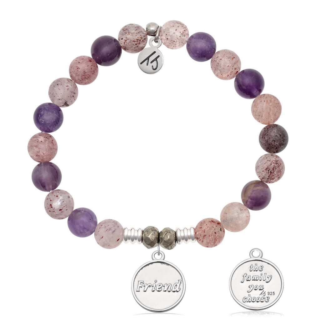 Super 7 Gemstone Bracelet with Friend the Family Sterling Silver Charm