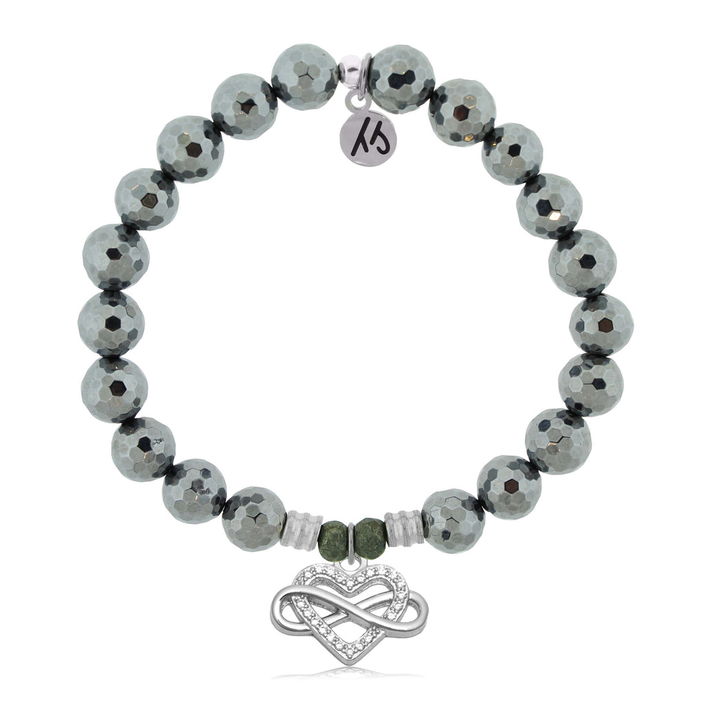 Terahertz Gemstone Bracelet with Endless Love Sterling Silver Charm
