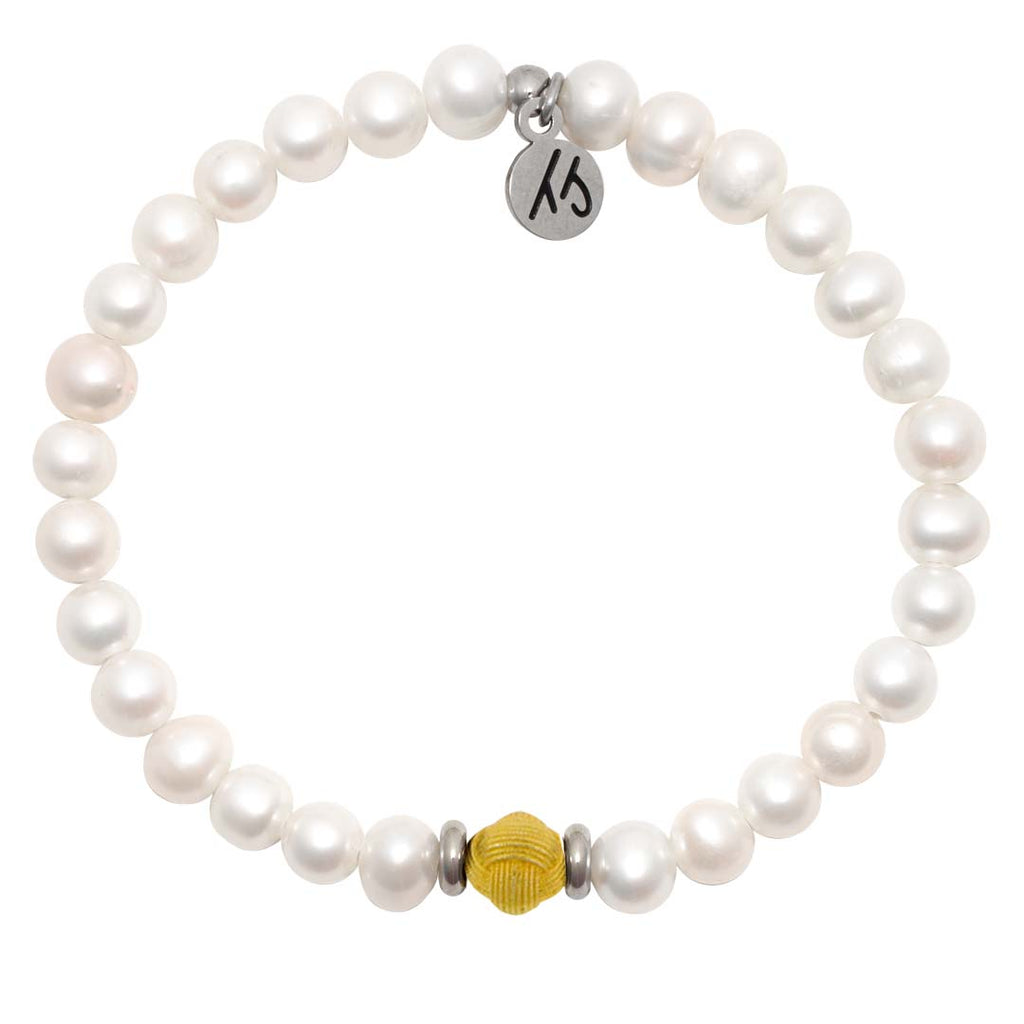 The Cape Bracelet- Pearl with Friendship Knot Ball