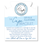 The Cape Bracelet - Silver Steel with Blue Aquamarine Ball