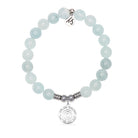 This Too Shall Pass Charm with Blue Aquamarine Jade Gemstone Bracelet