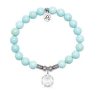 This Too Shall Pass Charm with Blue Turquoise Gemstone Bracelet