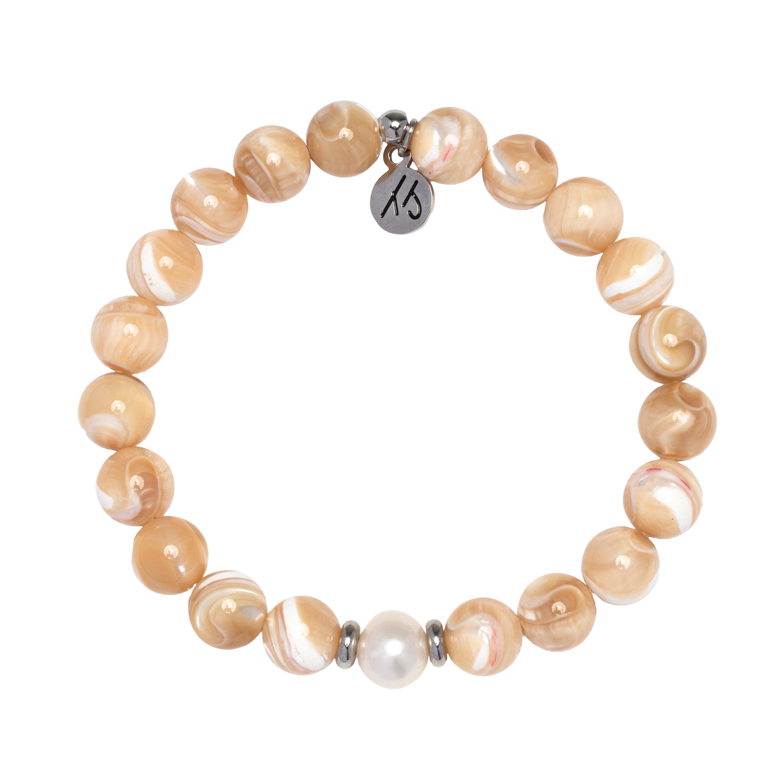 Tranquility Collection- Tan Shell Gemstone Bracelet