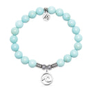 Wave Cutout Charm with Blue Turquoise Gemstone Bracelet