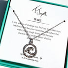 Wave Cutout Sterling Silver Charm Necklace