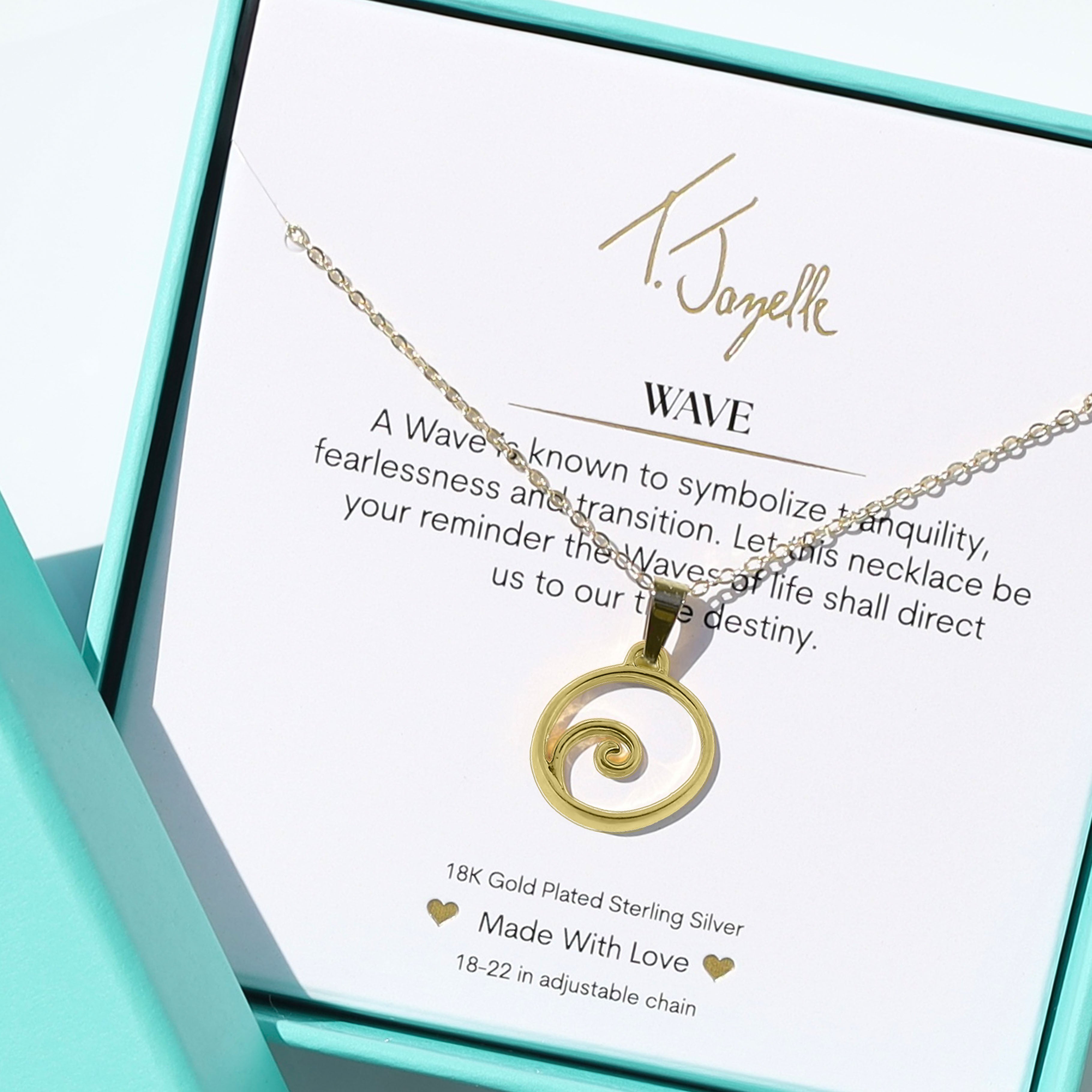 Wave Gold Charm Necklace