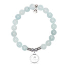 Waves of Strength Charm with Blue Aquamarine Jade Gemstone Bracelet