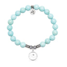 Waves of Strength Charm with Blue Turquoise Gemstone Bracelet