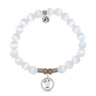 White Cats Eye Gemstone Bracelet with Day by Day Sterling Silver Charm