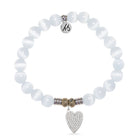 White Cats Eye Gemstone Bracelet with You Are Loved Sterling Silver Charm