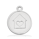 White Chalcedony Gemstone Bracelet with Home is Where the Heart Is Sterling Silver Charm