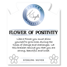 White Chalcedony Stone Bracelet with Flower of Positivity Sterling Silver Charm