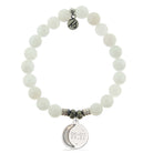 White Moonstone Gemstone Bracelet with 11:11 Sterling Silver Charm
